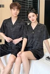 Đồ ngủ đôi Shury Store CTN20 nam nữ đồ bộ ngủ Pyjama couple tay ngắn quần ngắn chất lụa băng cao cấp