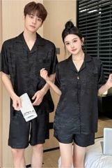 Đồ ngủ đôi Shury Store CTN20 nam nữ đồ bộ ngủ Pyjama couple tay ngắn quần ngắn chất lụa băng cao cấp