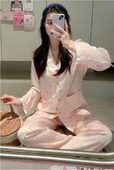 Đồ bộ ngủ nữ Pyjama lụa băng trơn Shury Store tay dài quần dài mặc nhà , mặc ngủ TD22 size 45-75kg