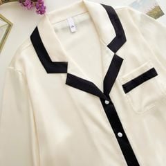 Đồ bộ ngủ nữ Pyjama lụa băng trơn Shury Store tay dài quần dài mặc nhà , mặc ngủ TD26 size 45-75kg phong cách Hàn Quốc
