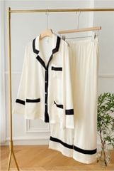 Đồ bộ ngủ nữ Pyjama lụa băng trơn Shury Store tay dài quần dài mặc nhà , mặc ngủ TD26 size 45-75kg phong cách Hàn Quốc