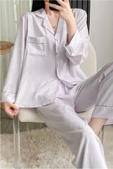 Đồ bộ ngủ nữ Pyjama lụa băng trơn Shury Store tay dài quần dài mặc nhà , mặc ngủ TD77 size 45-75kg