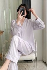 Đồ bộ ngủ nữ Pyjama lụa băng trơn Shury Store tay dài quần dài mặc nhà , mặc ngủ TD77 size 45-75kg