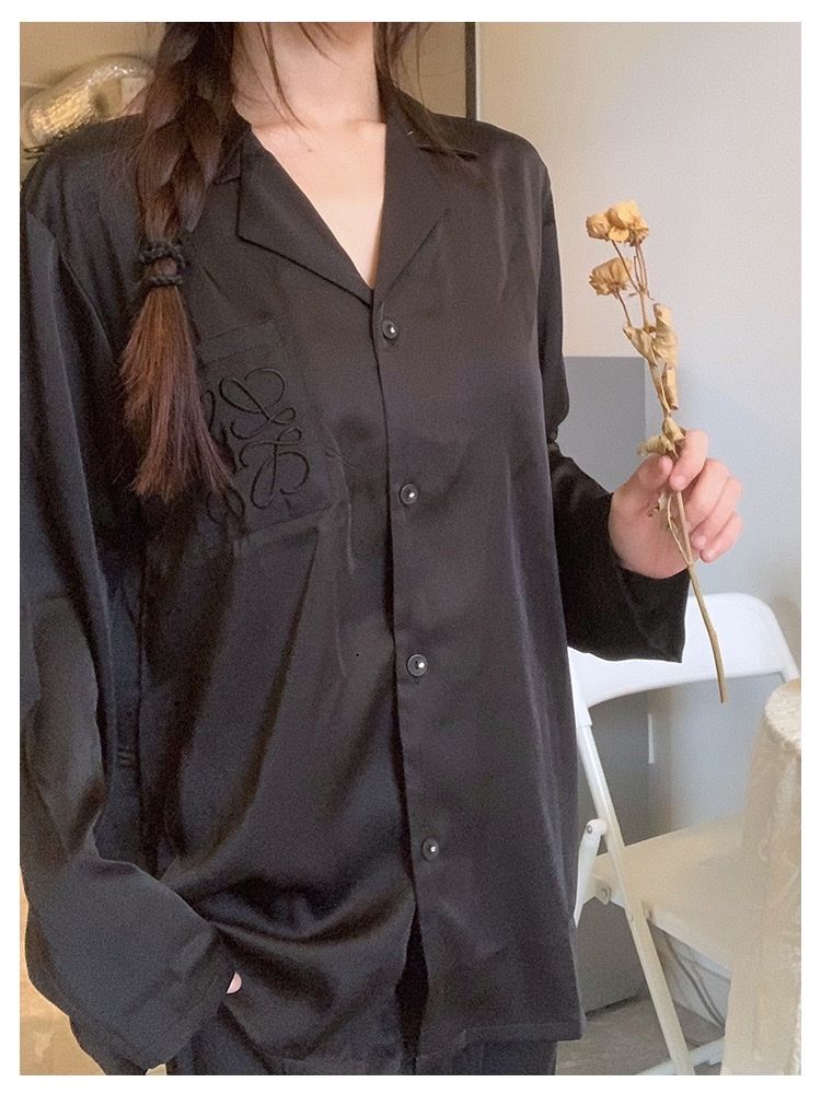Đồ bộ ngủ nữ pyjama lụa băng trơn Shury Store Home Wear TD21 tay dài quần dài màu đen hồng mặc nhà,mặc ngủ size 45-75kg