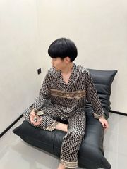 Đồ ngủ pyjama nam nữ Shury Store Home Wear DD30 size 45-95kg màu đen tay dài quần dài  bộ đôi couple chất lụa băng mềm