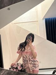 Đồ bộ ngủ nữ Pyjama lụa xước Shury Store Home Wear tay ngắn quần ngắn NT17 mặc nhà kiểu dáng tay cộc size 45-75 kg