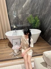 Đồ bộ ngủ nữ Pyjama lụa xước Shury Store Home Wear tay ngắn quần ngắn NT26 mặc nhà kiểu dáng tay cộc size 45-75 kg