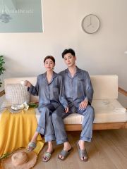 Đồ ngủ pyjama nam nữ Shury Store Home Wear DD56 size 45-95kg tay dài quần dài  bộ đôi couple lụa