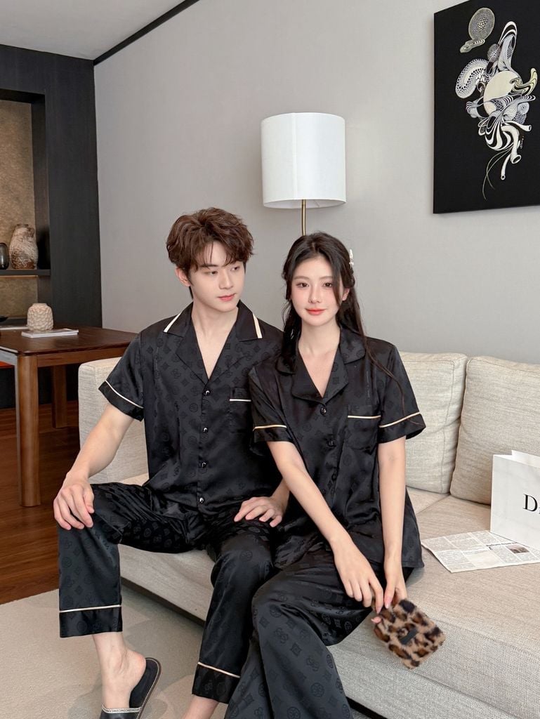 Pijama Đôi Lụa Ngắn Tay CND4 | SHURY STORE HOME WEAR | Set Đồ Ngủ Couple Cao Cấp Sang Trọng