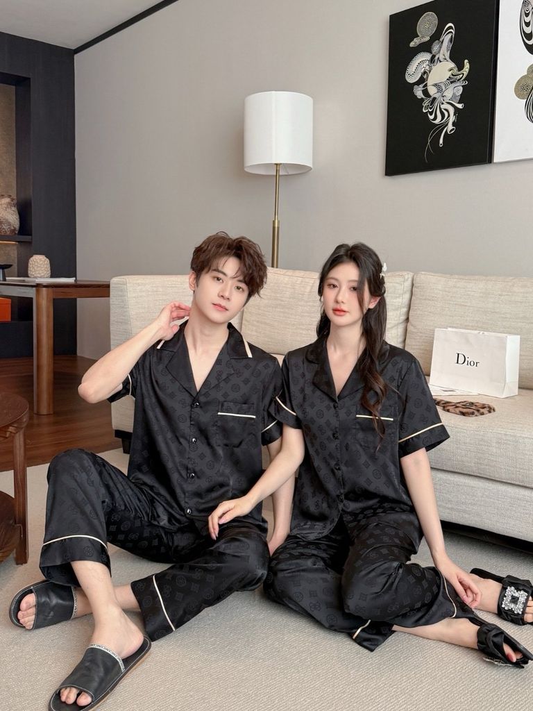 Pijama Đôi Lụa Ngắn Tay CND4 | SHURY STORE HOME WEAR | Set Đồ Ngủ Couple Cao Cấp Sang Trọng
