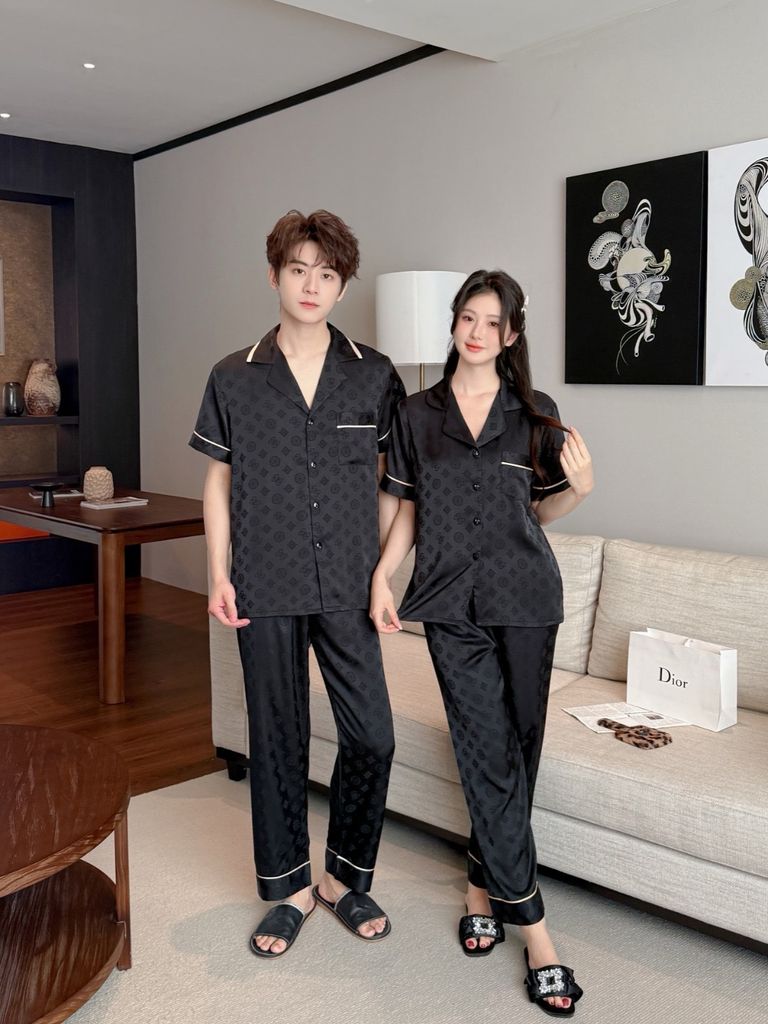 Pijama Đôi Lụa Ngắn Tay CND4 | SHURY STORE HOME WEAR | Set Đồ Ngủ Couple Cao Cấp Sang Trọng