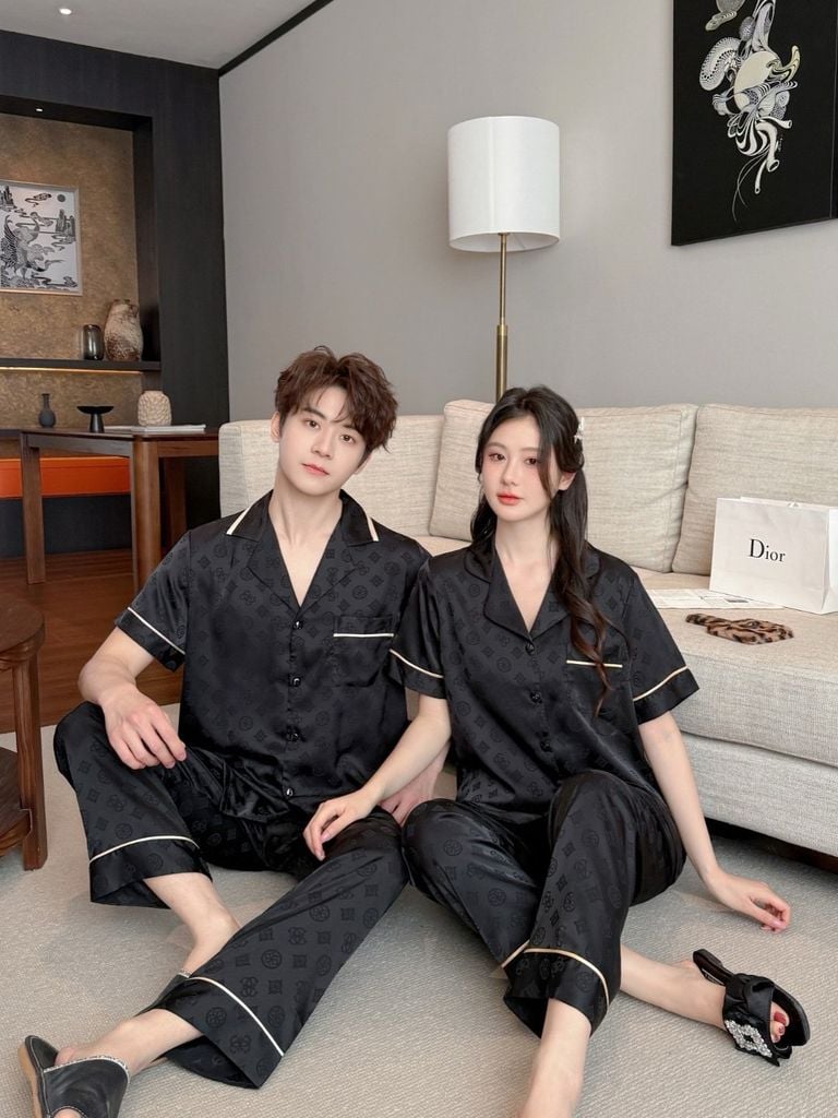 Pijama Đôi Lụa Ngắn Tay CND4 | SHURY STORE HOME WEAR | Set Đồ Ngủ Couple Cao Cấp Sang Trọng