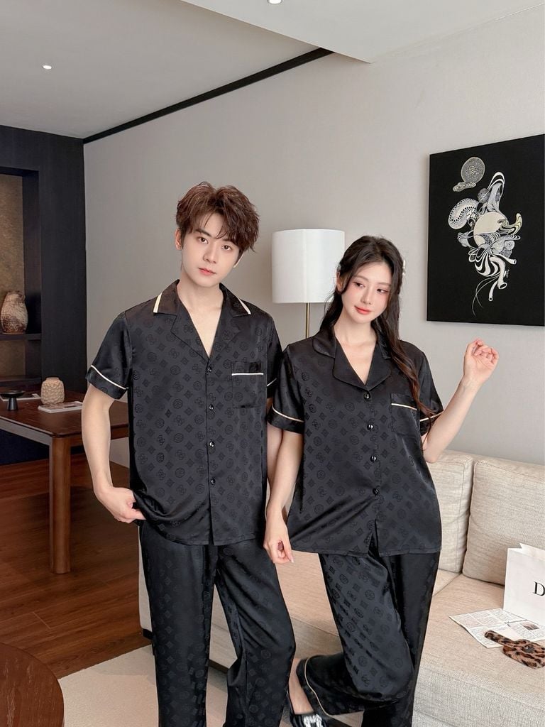 Pijama Đôi Lụa Ngắn Tay CND4 | SHURY STORE HOME WEAR | Set Đồ Ngủ Couple Cao Cấp Sang Trọng