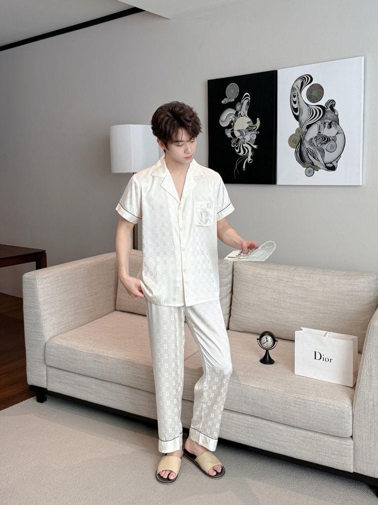 Pijama Đôi Lụa Ngắn Tay Cao Cấp CND2 | SHURY STORE HOME WEAR | Màu Kem Sang Trọng