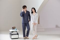 Đồ ngủ pyjama nam nữ Shury Store Home Wear DD04 size 45-95kg tay dài quần dài  bộ đôi couple lụa