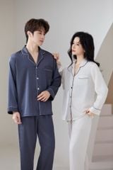 Đồ ngủ pyjama nam nữ Shury Store Home Wear DD04 size 45-95kg tay dài quần dài  bộ đôi couple lụa