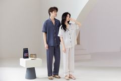 Đồ ngủ pyjama nam nữ Shury Store Home Wear DD04 size 45-95kg tay dài quần dài  bộ đôi couple lụa