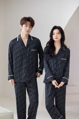 Đồ ngủ pyjama nam nữ Shury Store Home Wear DD24 size 45-95kg tay dài quần dài  bộ đôi couple lụa