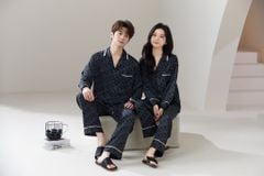 Đồ ngủ pyjama nam nữ Shury Store Home Wear DD24 size 45-95kg tay dài quần dài  bộ đôi couple lụa