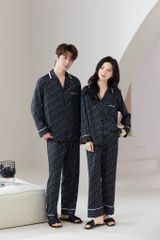 Đồ ngủ pyjama nam nữ Shury Store Home Wear DD24 size 45-95kg tay dài quần dài  bộ đôi couple lụa