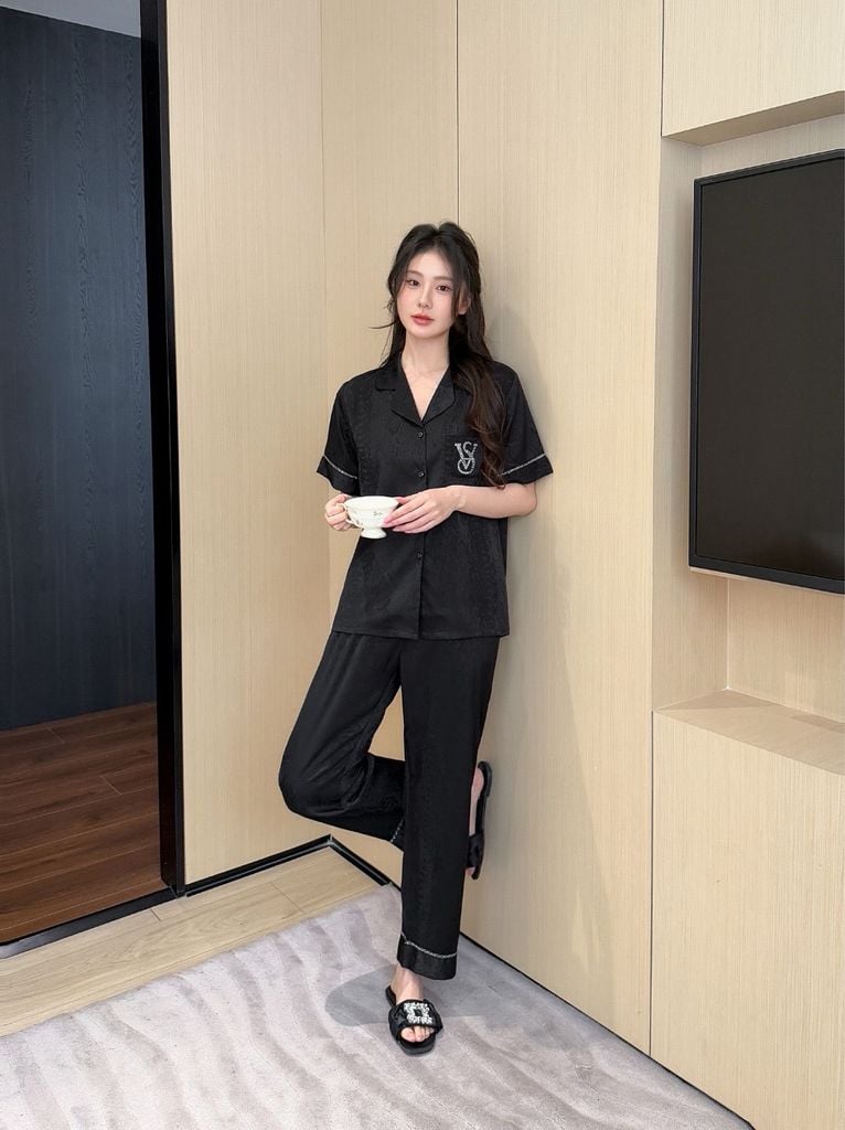 Pijama Đôi Lụa Ngắn Tay CND13 | SHURY STORE HOME WEAR | Set Đồ Ngủ Couple Cao Cấp Sang Trọng