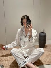 Bộ đồ ngủ nữ lụa vân xước cao cấp TD72  Shury Store Home Wear pijama dài tay sang trọng size 45-75kg