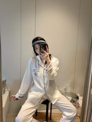 Bộ đồ ngủ nữ lụa vân xước cao cấp TD72  Shury Store Home Wear pijama dài tay sang trọng size 45-75kg
