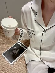 Bộ đồ ngủ nữ lụa vân xước cao cấp TD72  Shury Store Home Wear pijama dài tay sang trọng size 45-75kg