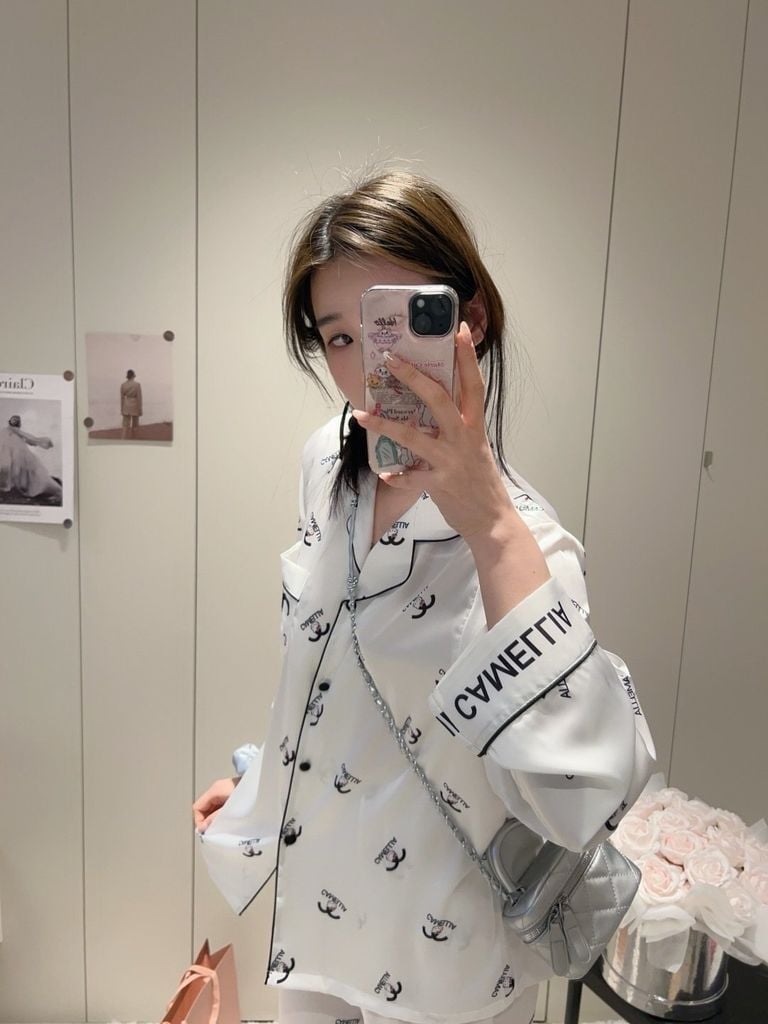 Bộ đồ ngủ lụa băng dáng suông TD32 Shury Store Home Wear Pijama dài tay cao cấp size 45-75 kg