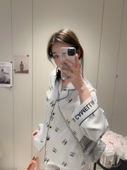 Bộ đồ ngủ lụa băng dáng suông TD32 Shury Store Home Wear Pijama dài tay cao cấp size 45-75 kg