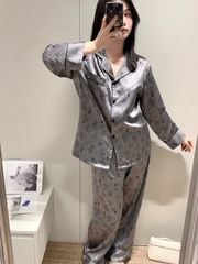 Đồ ngủ pyjama lụa băng tay dài TD71 Shury Store Home Wear cao cấp mặc nhà sang xịn mịn size M L XL
