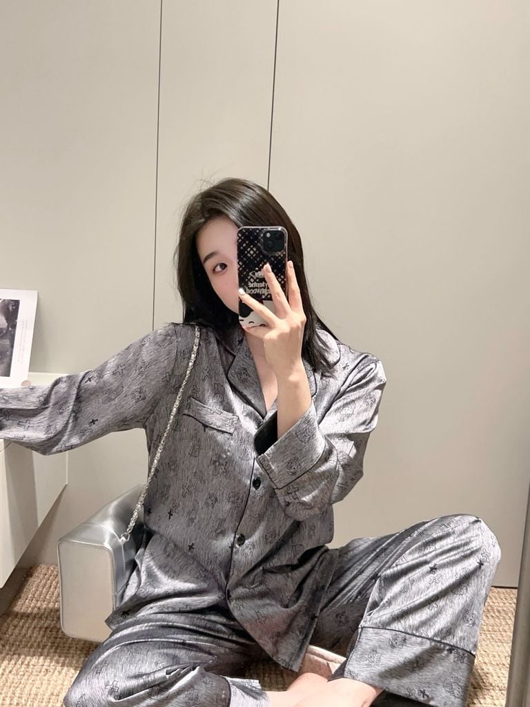 Đồ ngủ pyjama lụa băng tay dài TD71 Shury Store Home Wear cao cấp mặc nhà sang xịn mịn size M L XL