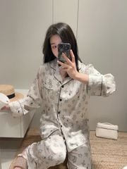 Đồ ngủ pyjama lụa băng tay dài TD71 Shury Store Home Wear cao cấp mặc nhà sang xịn mịn size M L XL