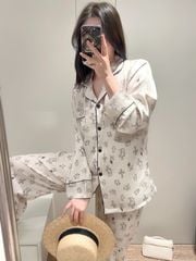 Đồ ngủ pyjama lụa băng tay dài TD71 Shury Store Home Wear cao cấp mặc nhà sang xịn mịn size M L XL