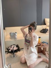 Váy ngủ sơmi lụa vân xước freesize SM46 | Shury Store Home Wear | Form suông nhẹ, mát mịn, sang