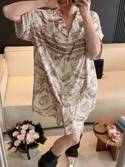 Váy Ngủ Sơ Mi Lụa Băng Freesize Dáng Dài SM49 – Shury Store Home Wear – Chất Lụa Mịn Mát Cao Cấp