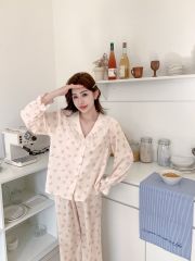 Bộ đồ ngủ nữ lụa băng baby doll TD59 Shury Store Home Wear dáng suông tay dài form rộng 45–75kg