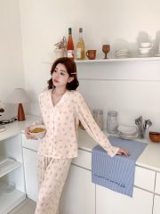 Bộ đồ ngủ nữ lụa băng baby doll TD59 Shury Store Home Wear dáng suông tay dài form rộng 45–75kg