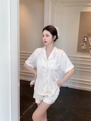 Bộ pyjama lụa tay ngắn quần short hoạt hình dễ thương NT16 - Shury Store Home Wear - đồ ngủ cute mát mịn