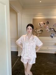 Đồ ngủ pyjama lụa băng tay ngắn quần short NT14  Shury Store Home Wear – họa tiết dễ thương, mát nhẹ