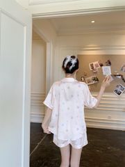 Đồ ngủ pyjama lụa băng tay ngắn quần short NT14  Shury Store Home Wear – họa tiết dễ thương, mát nhẹ