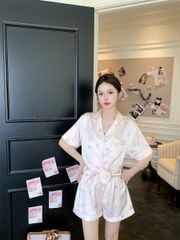 Đồ ngủ pyjama lụa băng tay ngắn quần short NT14  Shury Store Home Wear – họa tiết dễ thương, mát nhẹ