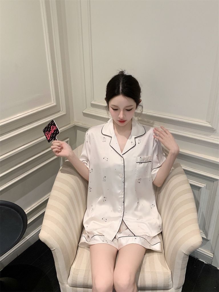 Đồ ngủ pyjama lụa băng tay ngắn quần short NT40 Shury Store Home Wear size M L XL 45–75kg mềm mát