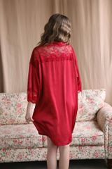 Váy ngủ lụa băng phối ren freesize 45–75kg SM60 Shury Store Home Wear Đầm ngủ màu cao cấp dài 90cm