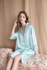 Váy ngủ lụa băng phối ren | Shury Store Home Wear |  freesize 45–75kg SM31  Đầm ngủ cao cấp dài 90cm