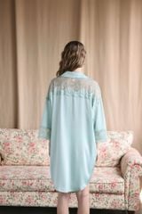 Váy ngủ lụa băng phối ren freesize 45–75kg SM60 Shury Store Home Wear Đầm ngủ màu cao cấp dài 90cm