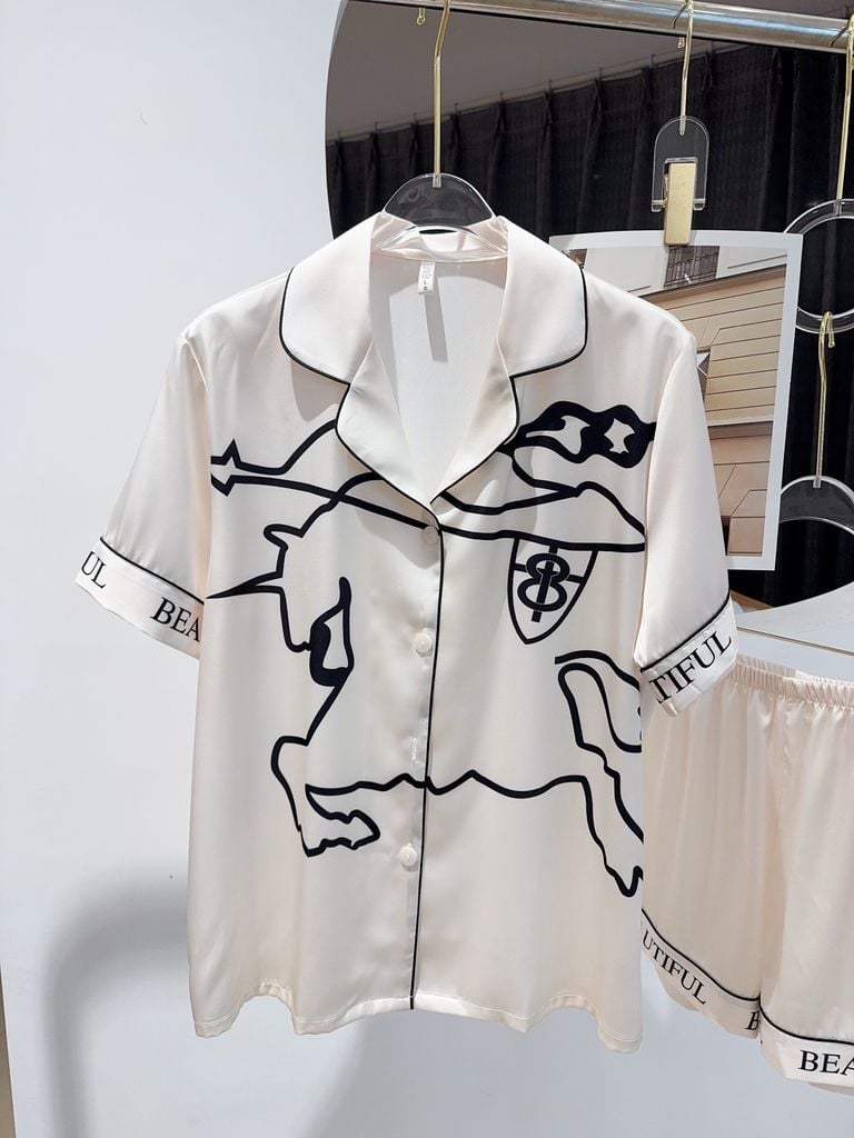 Pyjama đôi lụa băng tay ngắn quần ngắn CTN24 Shury Store Home Wear Đồ ngủ couple cao cấp size 45-85