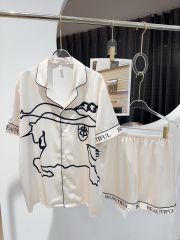 Pyjama đôi lụa băng tay ngắn quần ngắn CTN24 Shury Store Home Wear Đồ ngủ couple cao cấp size 45-85