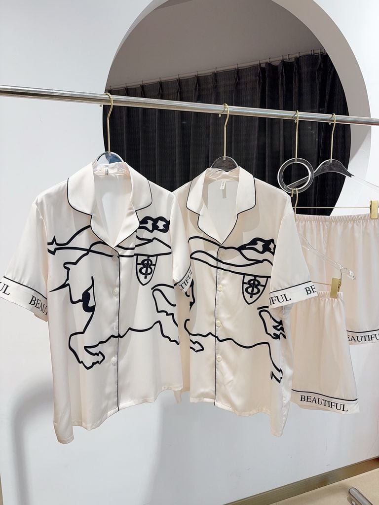 Pyjama đôi lụa băng tay ngắn quần ngắn CTN24 Shury Store Home Wear Đồ ngủ couple cao cấp size 45-85