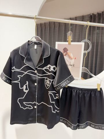 Bộ Đôi Pyjama Lụa Băng Tay Ngắn Quần Ngắn CTN9 Shury Store Home Wear Chất Mềm Mát, Họa Tiết Độc Đáo